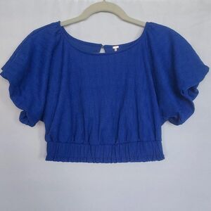 Free People Women’s Top/Blouse/Crop Top Blue Size X-Small